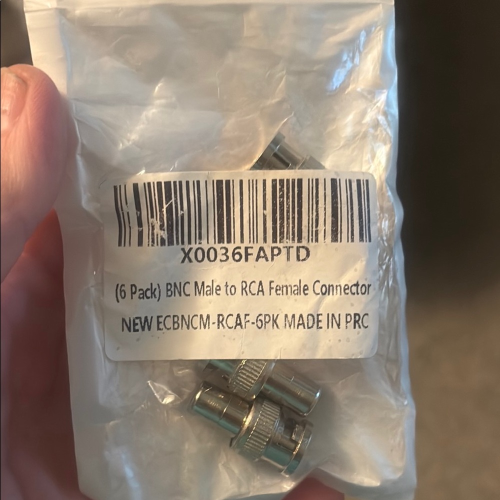 BNC Male to RCA Female Connector (3 Pack) - Silver